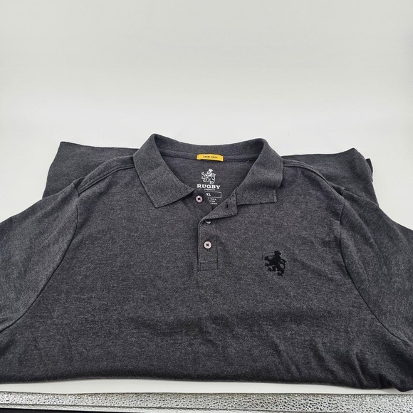 Rugby University Other - Rugby University Polo Shirt Mens XL Gray  Short Sleeve Lion Crest